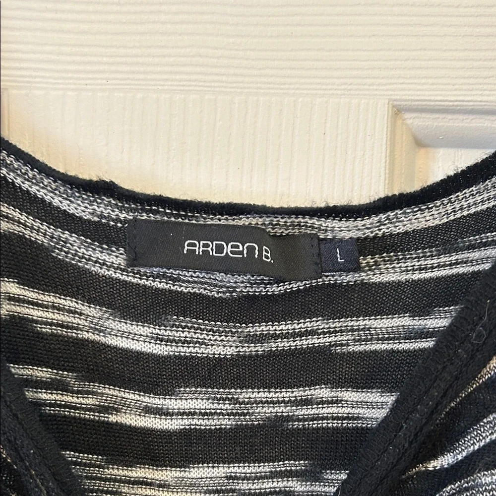 Arden B Black and White Striped Knitted Mini Dress - Picture 3 of 4